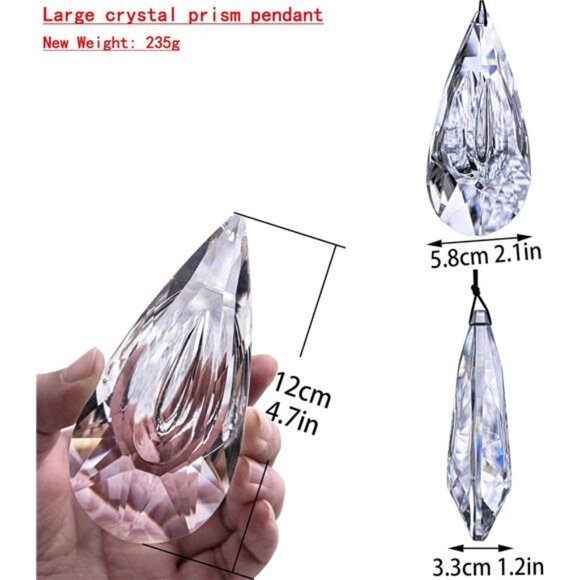 Hanging Crystal Prism Suncatcher Ornament Faceted Clear Crystal Drop Rainbow - Picture 2 of 7